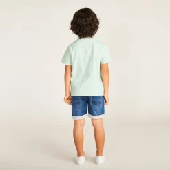 Korte mouwen effen T-shirt met zak jongens