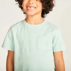 Korte mouwen effen T-shirt met zak jongens
