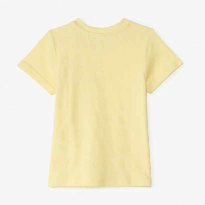 Korte mouwen effen T-shirt van popcorn-effect jersey voor babyjongen
