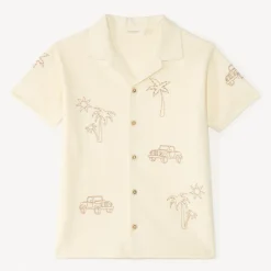 Korte mouwen geborduurde shirt jongens