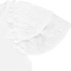 Korte mouwen geborduurd T-shirt met ruches meisjes