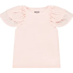 Korte mouwen geborduurd T-shirt met ruches meisjes