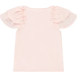 Korte mouwen geborduurd T-shirt met ruches meisjes