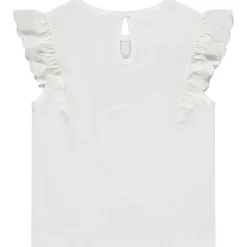 Korte mouwen geborduurd T-shirt met glinsterende print voor meisje