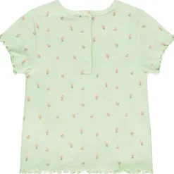 Korte mouwen geribbelde T-shirt met bloemenprint voor meisjes