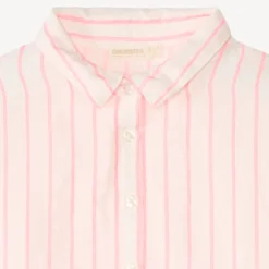 Korte mouwen gestreepte stoffen blouse meisjes