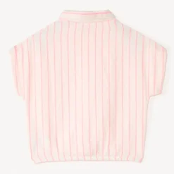 Korte mouwen gestreepte stoffen blouse meisjes