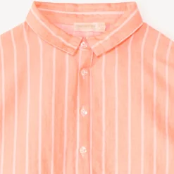 Korte mouwen gestreepte stoffen blouse meisjes