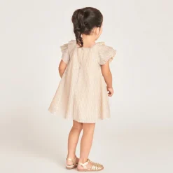Korte mouwen glitter vlinder jurk voor babymeisjes