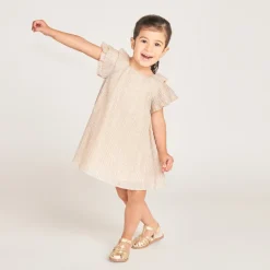 Korte mouwen glitter vlinder jurk voor babymeisjes