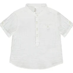Korte mouwen hemd met tunische kraag voor jongen