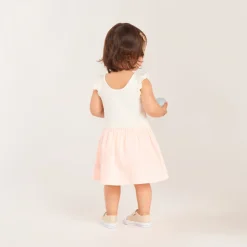 Korte mouwen 2-in-1 gestreepte jurk meisjes baby