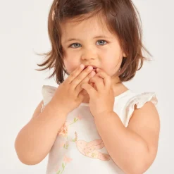 Korte mouwen 2-in-1 gestreepte jurk meisjes baby