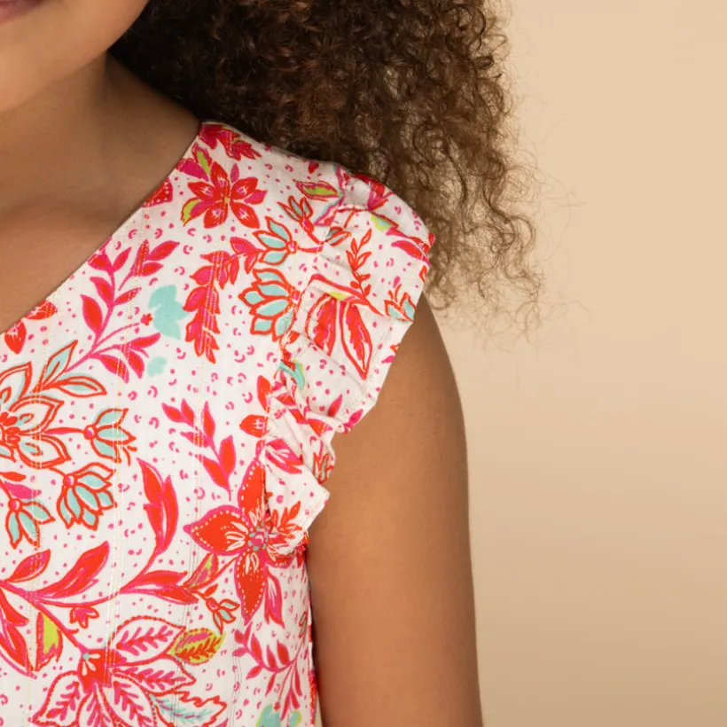 Korte mouwen jurk met bloemenprint meisjes
