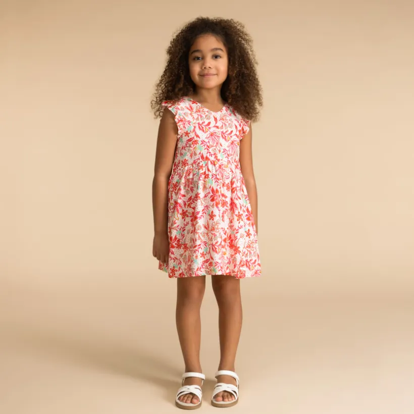 Korte mouwen jurk met bloemenprint meisjes
