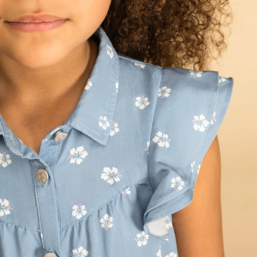 Korte mouwen jurk met bloemen meisjes