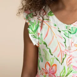 Korte mouwen jurk met bloemenprint meisjes