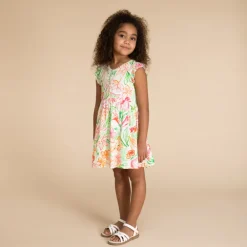 Korte mouwen jurk met bloemenprint meisjes