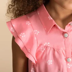 Korte mouwen jurk met bloemen meisjes