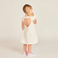 Korte mouwen jurk met hartvormige rugopening voor meisjesbaby's