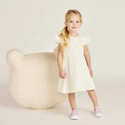 Korte mouwen jurk met hartvormige rugopening voor meisjesbaby's