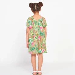 Korte mouwen jurk met jungle fantasie voor meisjes