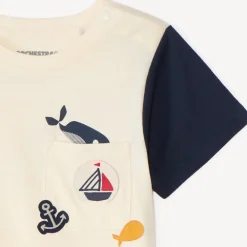 Korte mouwen kleurblokken t-shirt voor babyjongens