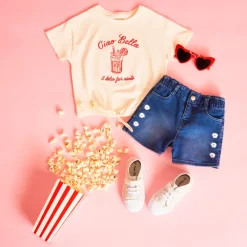 Korte mouwen knoop T-shirt meisjes
