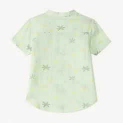 Korte mouwen mao-kraag blouse met savanneprint voor babyjongen