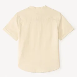 Korte mouwen mao-kraag blouse met zongeborduurde details jongens