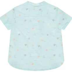 Korte mouwen overhemd met coralen/surfprint voor babyjongens
