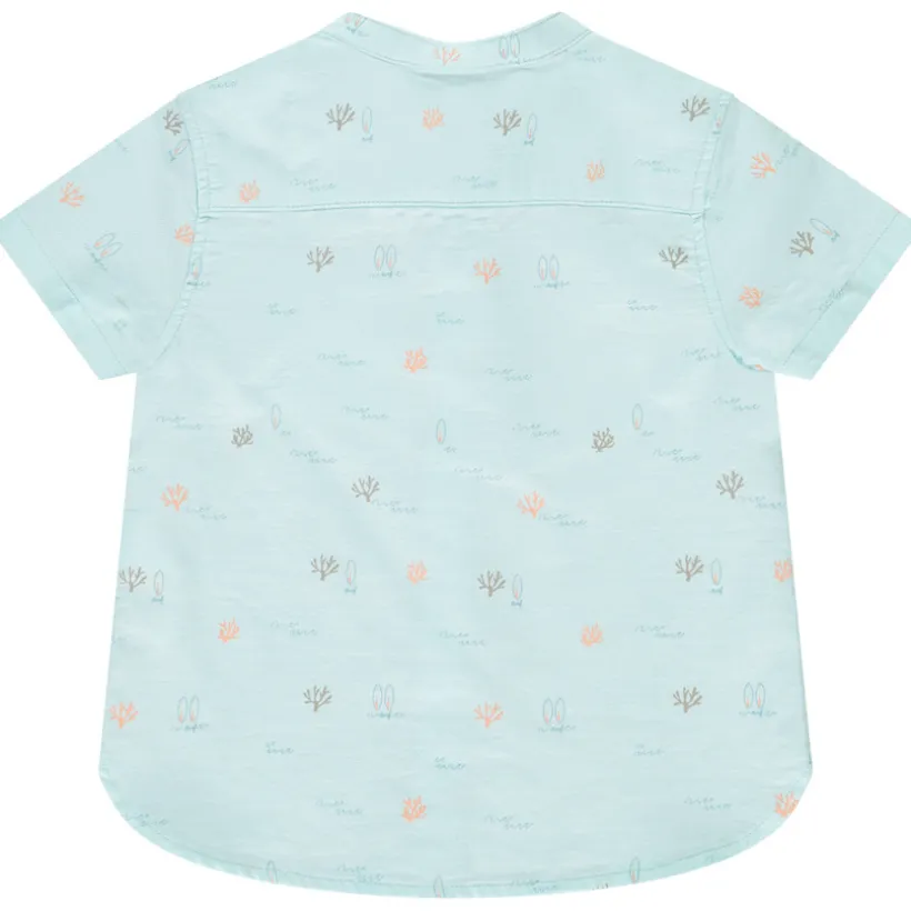 Korte mouwen overhemd met coralen/surfprint voor babyjongens