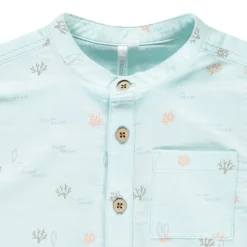 Korte mouwen overhemd met coralen/surfprint voor babyjongens