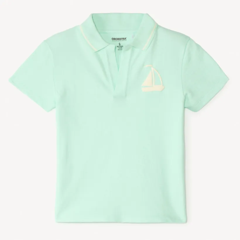Korte mouwen polo met fantasieprints jongens