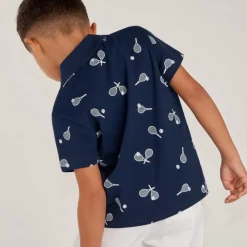Korte mouwen polo met fantasieprint jongens