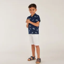 Korte mouwen polo met fantasieprint jongens