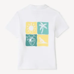 Korte mouwen polo met vacation print jongens