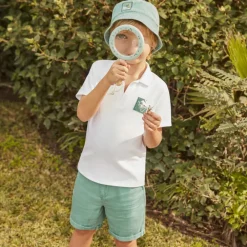 Korte mouwen polo met vacation print jongens