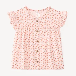 Korte mouwen shirt meisjes met bloemenprint