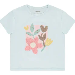 Korte mouwen shirt met bouclette borduursels meisjes