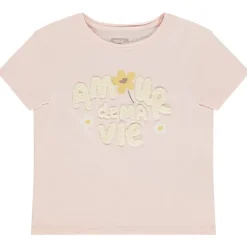 Korte mouwen shirt met bouclette borduursels meisjes