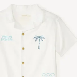 Korte mouwen shirt met surfer borduursel jongens