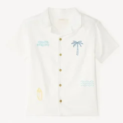 Korte mouwen shirt met surfer borduursel jongens
