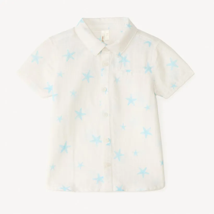 Korte mouwen shirt met zee sterren patroon voor babyjongen