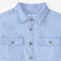 Korte mouwen shirt van textuurstof jongens