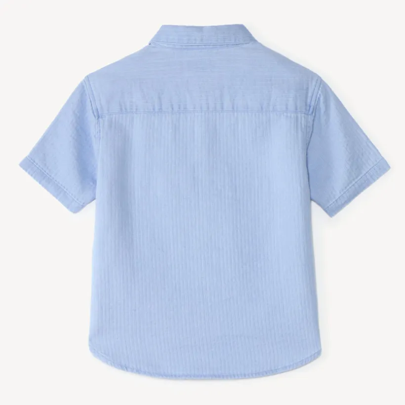 Korte mouwen shirt van textuurstof jongens