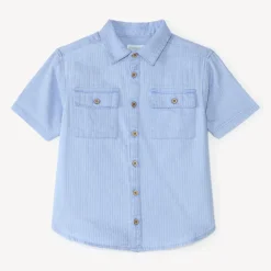 Korte mouwen shirt van textuurstof jongens