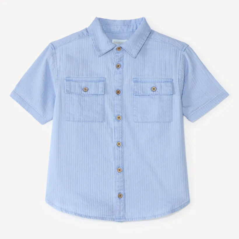 Korte mouwen shirt van textuurstof jongens
