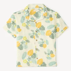 Korte mouwen tropicale print shirt jongens