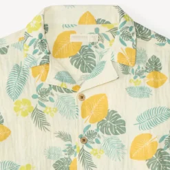 Korte mouwen tropicale print shirt jongens